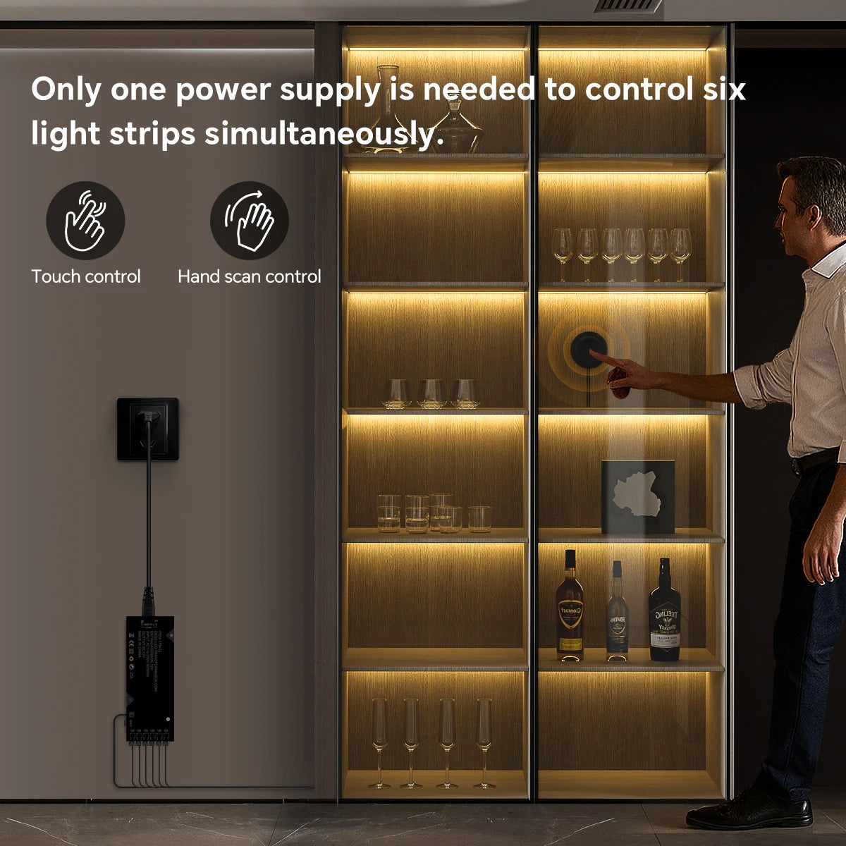 Touch dimmbare LED Lichtleiste mit schwarzem PCB für Holzpaneele