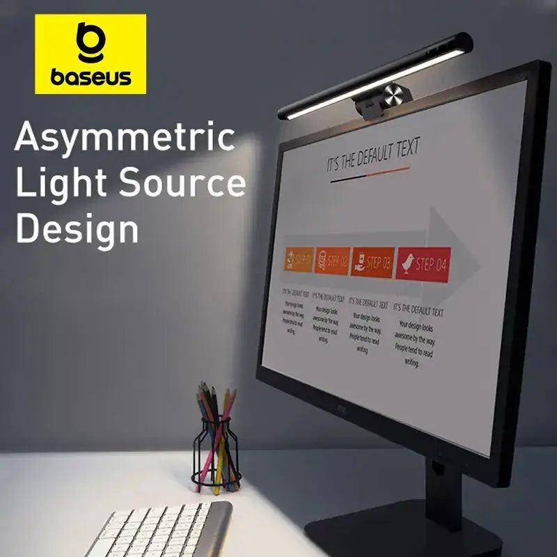 Baseus LED Screenbar i-work Pro - Entdecken Sie die Baseus LED Schreibtischlampe – ideal zum Studieren, Lesen oder für nächtliche Arbeitssitzungen. Robuster Edelstahl für Langlebigkeit. - 1005006167837410-Black-0-5W