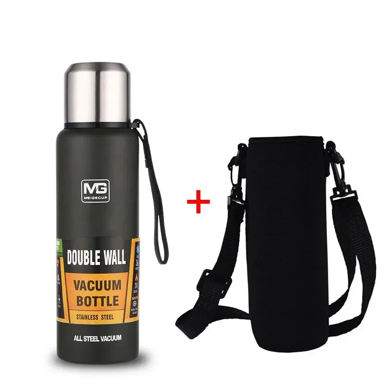 UPORS Edelstahl Vakuumflasche mit Trageschlaufe 500-1500ml für Herren