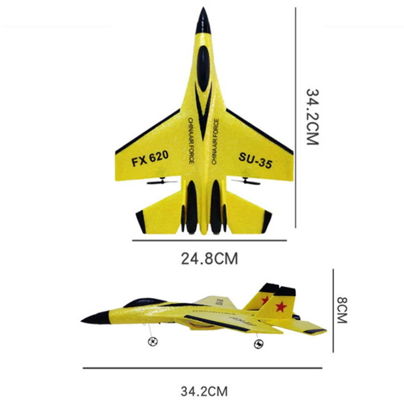 FX-620 SU-35 Avion télécommandé RC 2.4G Avion de chasse télécommandé Avion planeur Jouets en mousse EPP Cadeau pour enfants