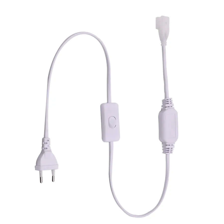 COB LED Strip Light Zubehör: Verbindungskabel & Clips - Stilvolle, sichere Verbindung für 220V EU LED-Streifen mit 360 LEDs auf 12mm. Die hochwertigen Clips und Steckverbinder bieten eine zuverlässige Lösung. Perfekt für professionelle Beleuchtungsprojekt