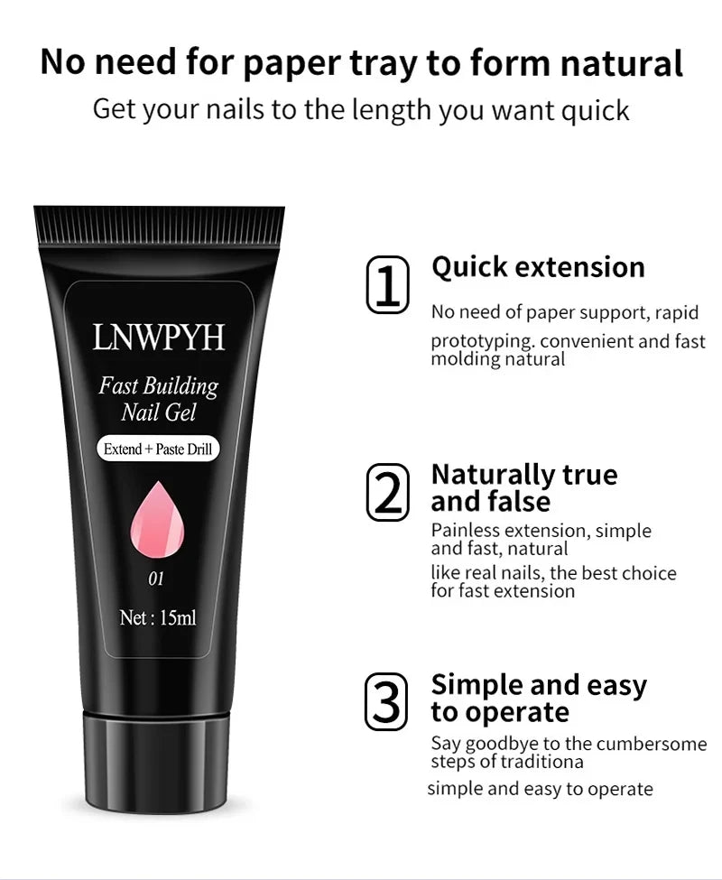 Acryl & UV-Gel Nagelset – Komplettes Maniküre-Kit mit LED-Lampe