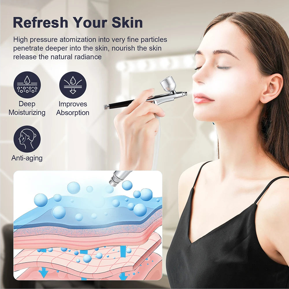 Portable Diamond Microdermabrasion Facial Peeling Machine Hydrating Airbrush Exfoliation Deep Cleaning Vacuum Blackhead Remover
