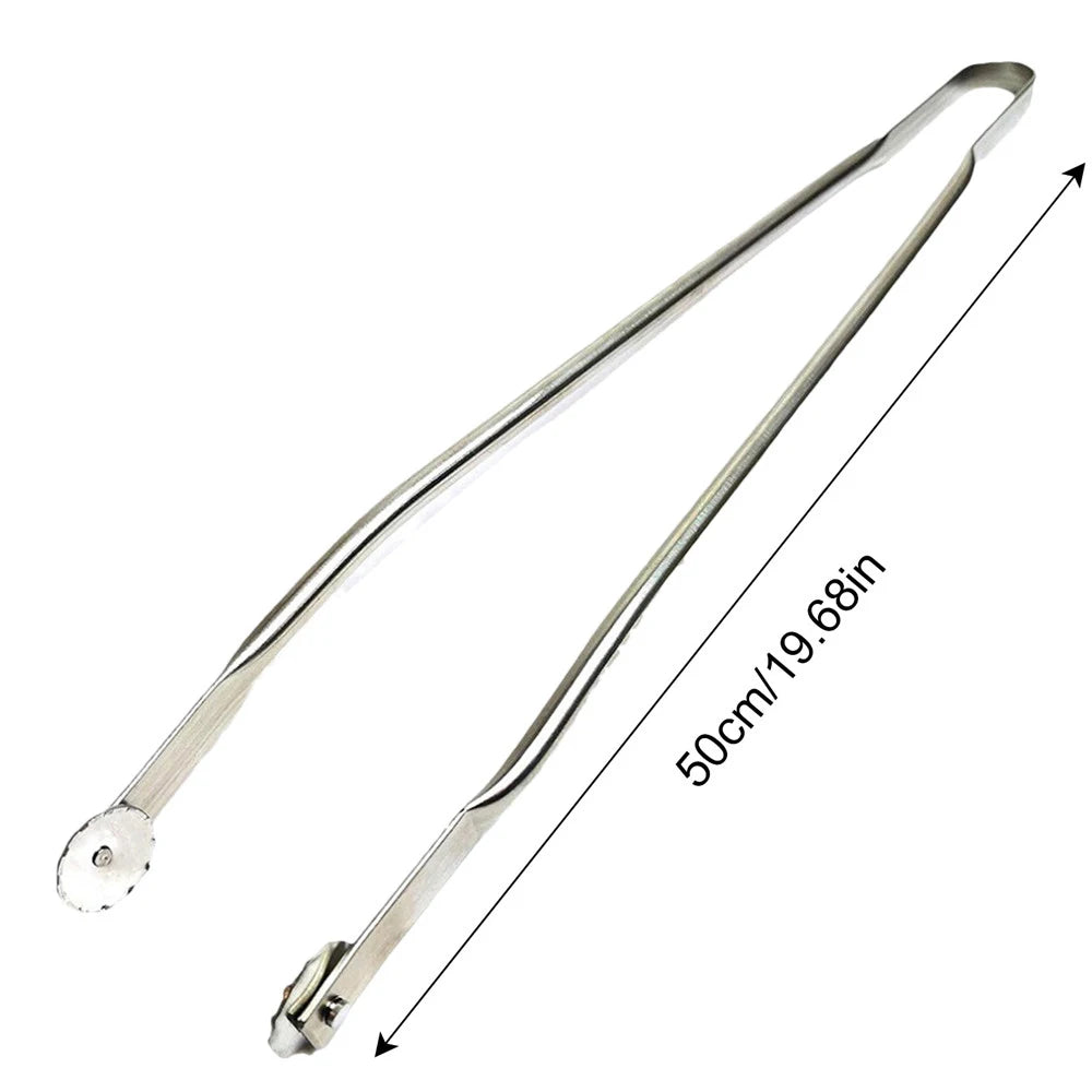 Rotierende Grillzange speziell für Würste | Edelstahl BBQ Zange mit Rollrad für perfektes Wenden