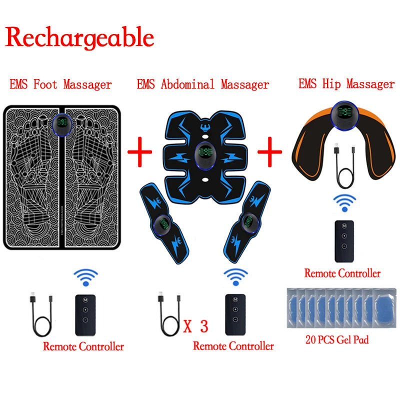 Remote-controlled EMS muscle stimulator for abdominal training and slimming