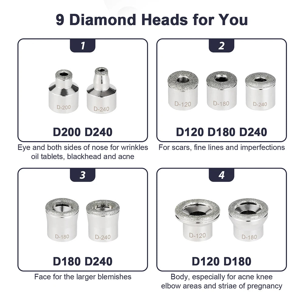 Portable Diamond Microdermabrasion Facial Peeling Machine Hydrating Airbrush Exfoliation Deep Cleaning Vacuum Blackhead Remover