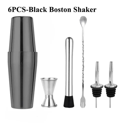 Cocktail Shaker Set 1–33 Teile – Profi Barkeeper-Set mit Rezeptbuch & Barständer