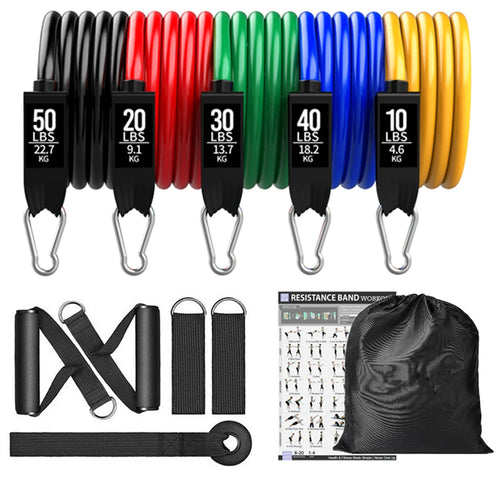 Resistance bands set with handles and door anchor for home workouts