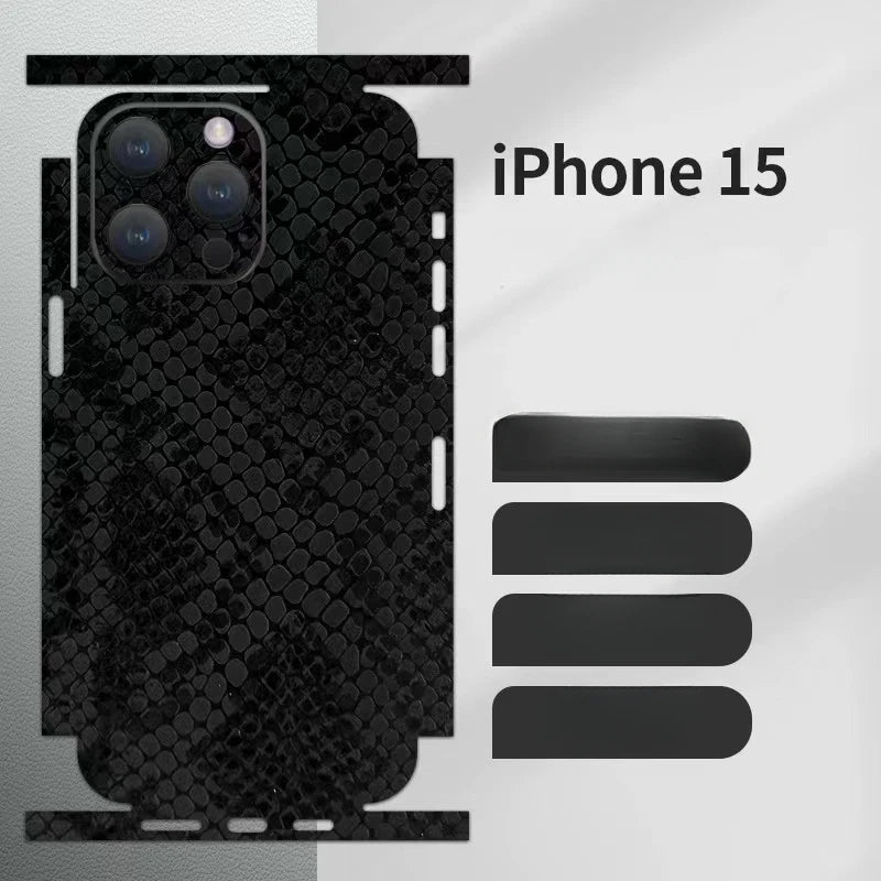 ALESSIO-SKIN – Luxury Lederstruktur Hydrogel Rückseitenfolie für iPhone 12 Pro Max bis 17