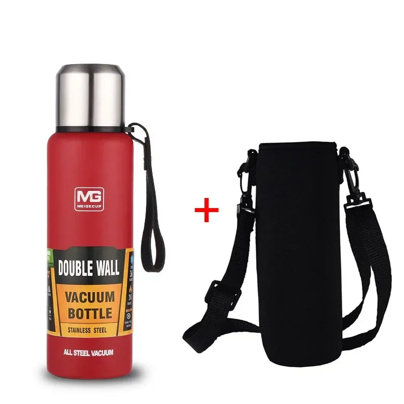UPORS Edelstahl Vakuumflasche mit Trageschlaufe 500-1500ml für Herren