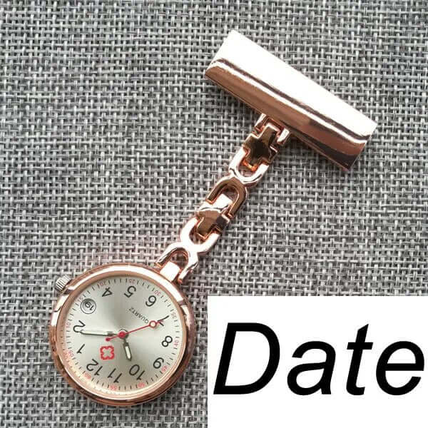 Krankenschwesteruhr - elegant und parktisch - Entdecke die Zeit mit Stil: Unsere personalisierte Krankenschwesteruhr ist das perfekte Accessoire für Arbeit und Freizeit. - 14:865#Rose with Date