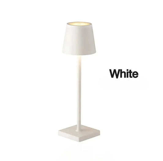 Led touch sensor table lamp with stepless dimming and three color modes