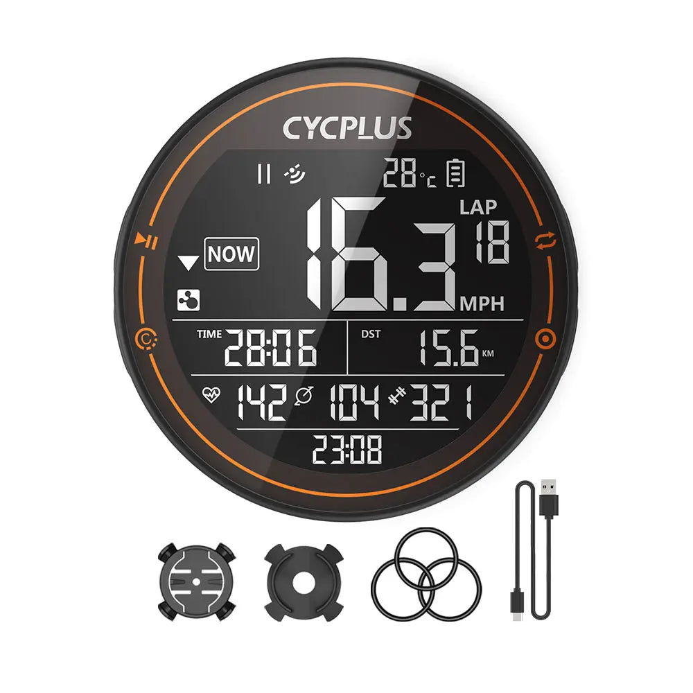 CYCPLUS M2 GPS Fahrradcomputer – Kabellos, ANT+ & BLE 5.0, IPX6 Wasserdicht, 70h Akkulaufzeit, 2,5" LCD-Display