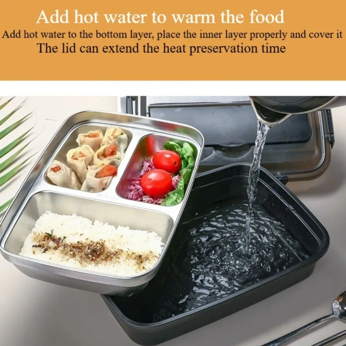 Lunchbox für Schule und Büro – auslaufsicherer Edelstahlbehälter