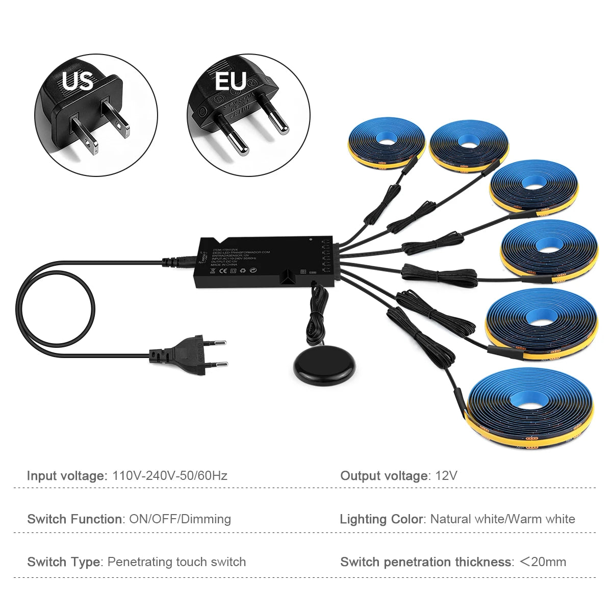 Touch dimmbare LED Lichtleiste mit schwarzem PCB für Holzpaneele