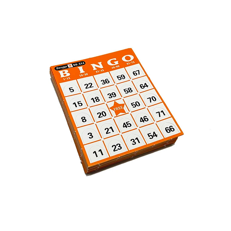 Push-up Bingo Karten Set für Bingo-Spiele – 540 Karten in 9 Farben mit Nummern 01-75