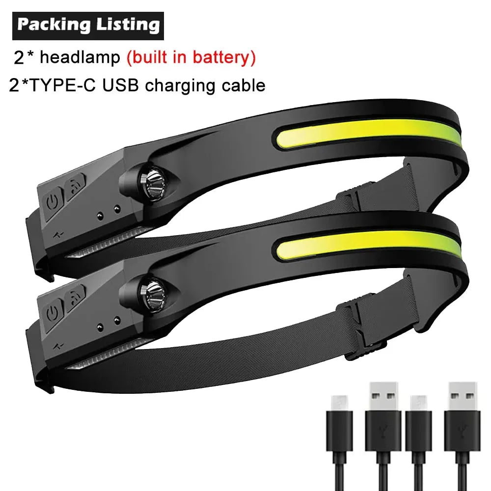 USB wiederaufladbare LED Stirnlampe mit Induktionssensor für Kinder und Outdoor