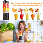 Mini Tragbarer Mixer - Lecker und praktisch - Frischer Genuss auf Knopfdruck! Unser tragbarer Mini-Blender sorgt für köstliche Säfte und Smoothies unterwegs. 150W Motor, 530 ml Kapazität, zerkleinert mühelos Eiswürfel. 4000mAh-Akku für bis zu 25 Tassen Sa