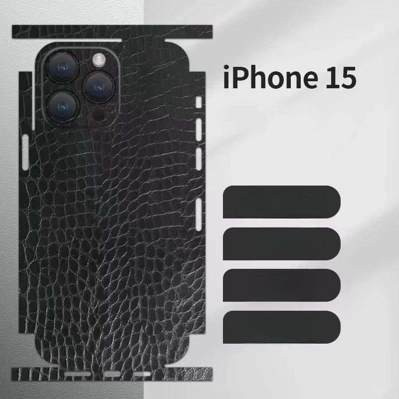 ALICE-SKIN – Matte Hydrogel Rückseitenfolie mit Luxus-Lederstruktur für iPhone 12 Pro Max bis 17