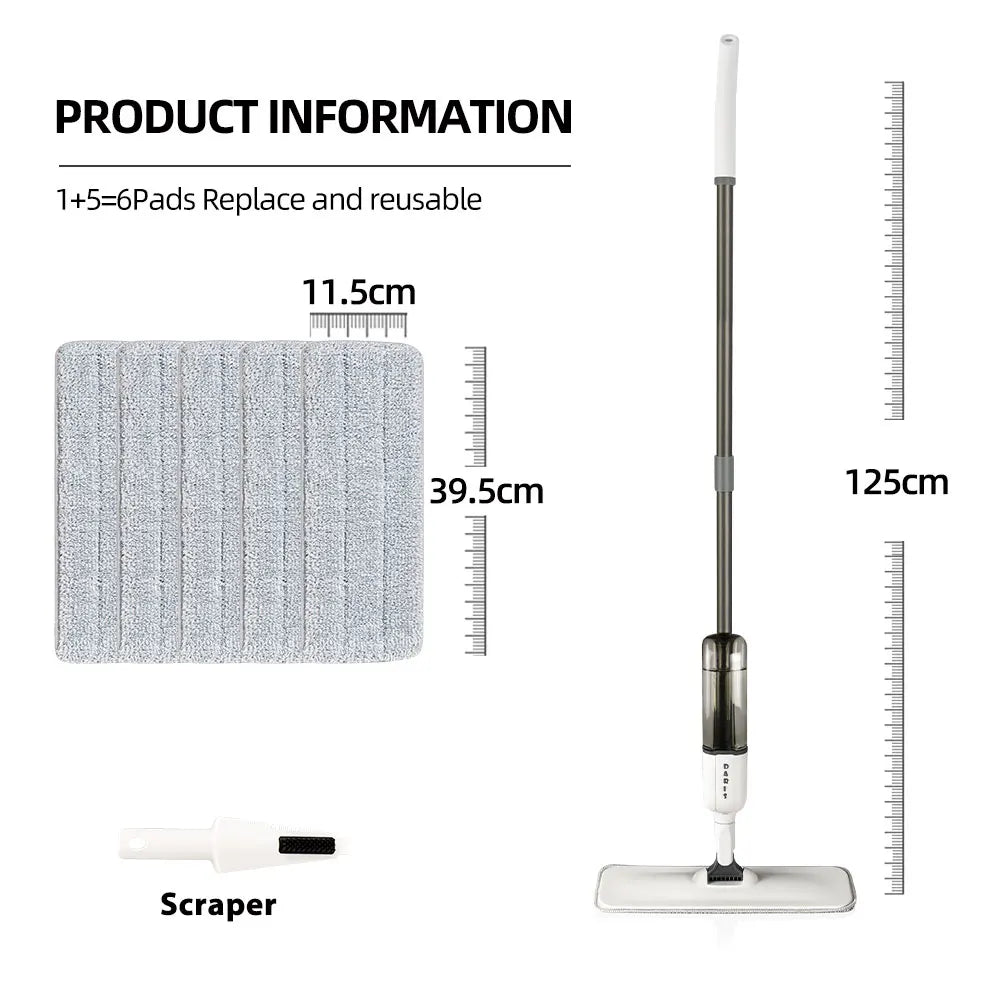 Serpillère vaporisateur pour un nettoyage efficace des sols – utilisation facile sans essorage