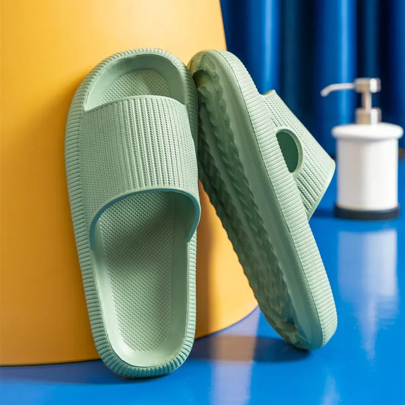 Womens EVA thick platform indoor bathroom slippers