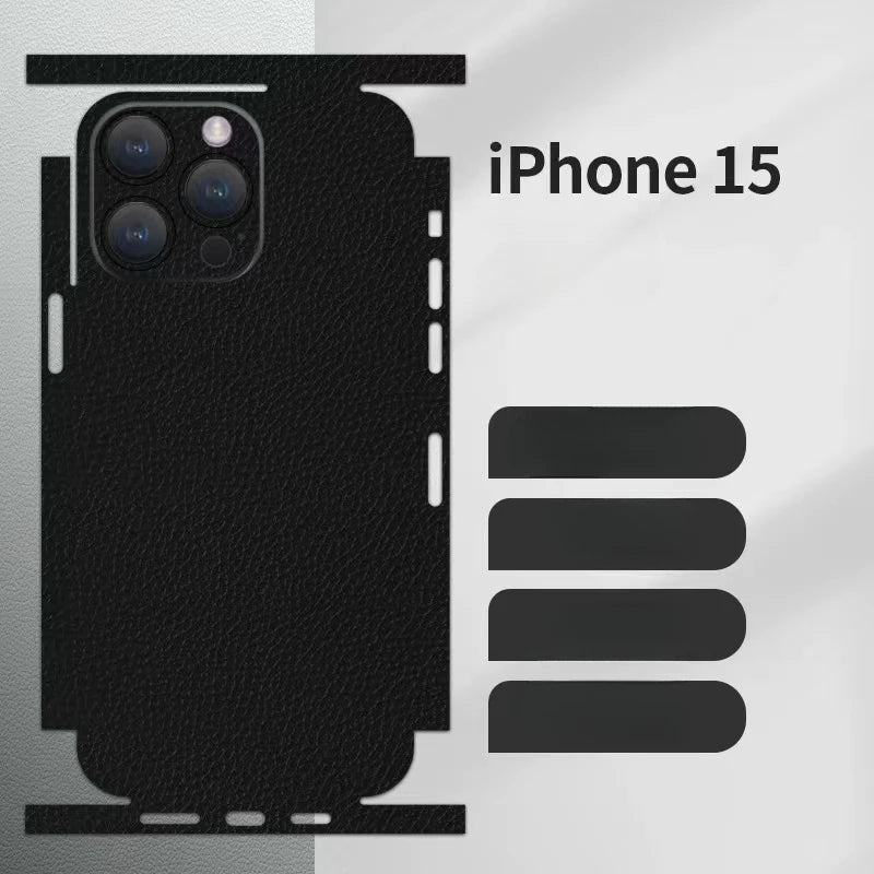 AURELIA-SKIN – Luxury leather grain hydrogel back skin for iphone 12 pro max to 17