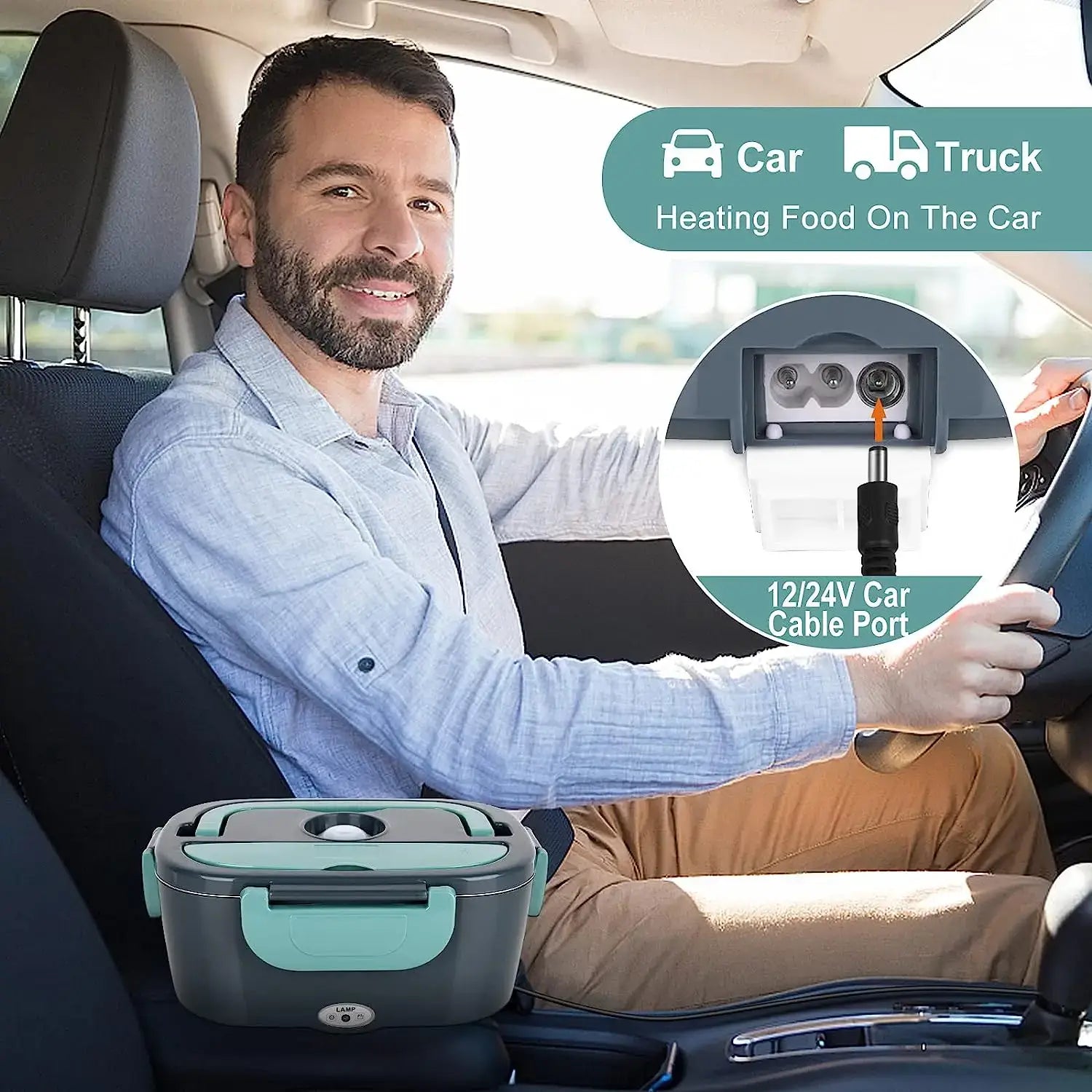 Elektrische Lunch-Box Essenswärmer – Mobil und praktisch für Auto oder Zuhause – - Genießen Sie warme Mahlzeiten unterwegs mit unserer 1,5L elektrischen Lunchbox. Auslaufsicher und transportfreundlich – ideal für Auto und Zuhause. - 1005005954400378-EU