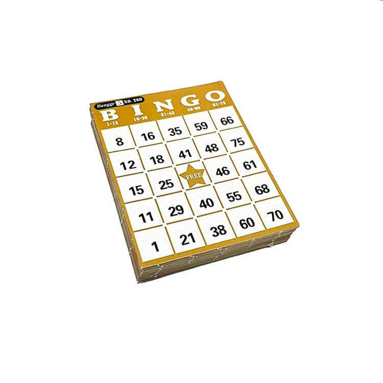 Push-up Bingo Karten Set für Bingo-Spiele – 540 Karten in 9 Farben mit Nummern 01-75