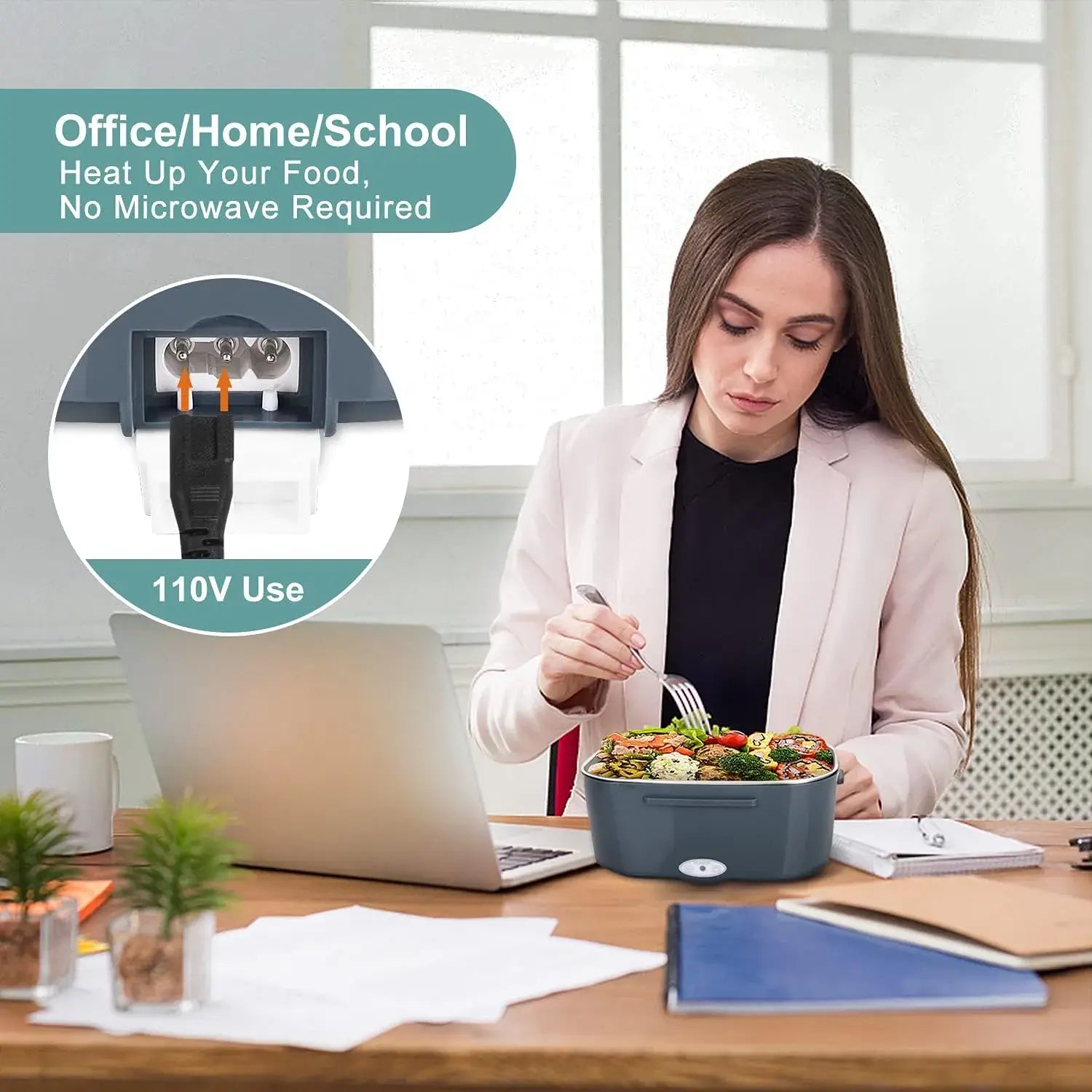 Elektrische Lunch-Box Essenswärmer – Mobil und praktisch für Auto oder Zuhause – - Genießen Sie warme Mahlzeiten unterwegs mit unserer 1,5L elektrischen Lunchbox. Auslaufsicher und transportfreundlich – ideal für Auto und Zuhause. - 1005005954400378-EU