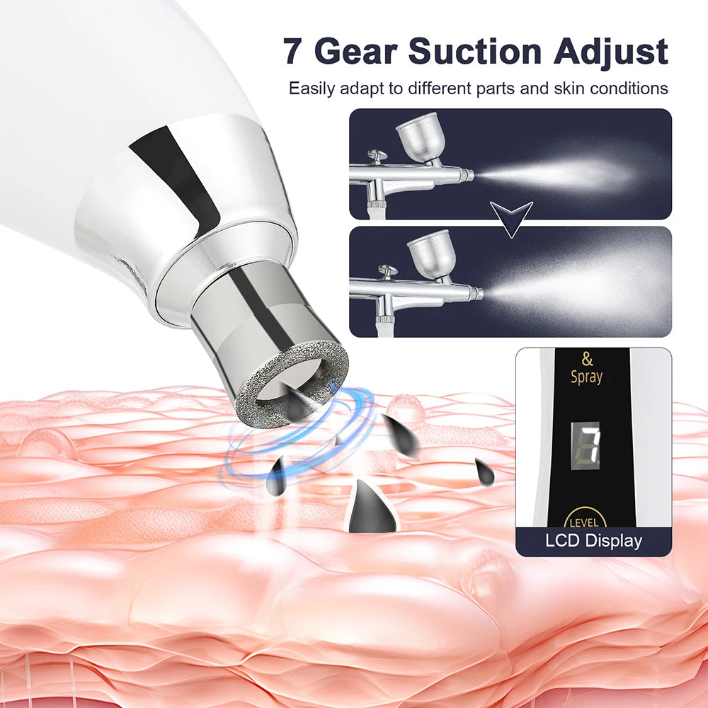 Portable Diamond Microdermabrasion Facial Peeling Machine Hydrating Airbrush Exfoliation Deep Cleaning Vacuum Blackhead Remover