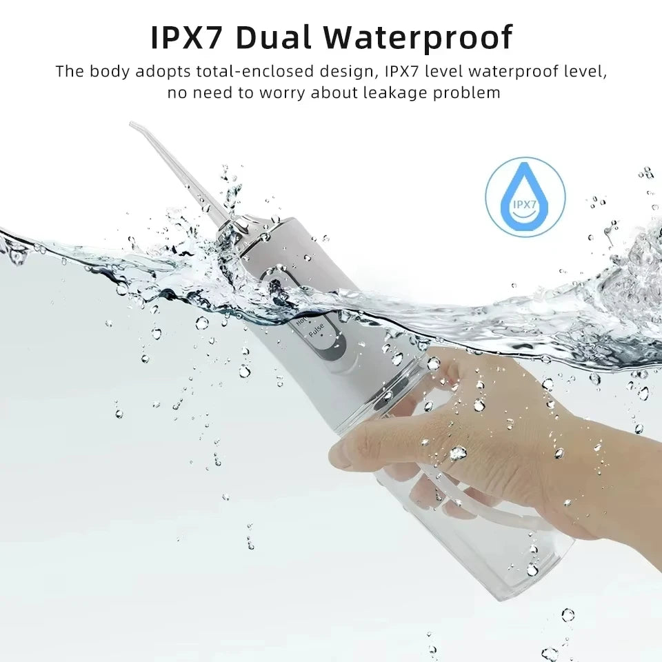 Elektrischer Mundduscher für Zahnzwischenräume – mit 220 ml Wassertank und USB-Ladung
