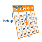 Push-up Bingo Karten Set für Bingo-Spiele – 540 Karten in 9 Farben mit Nummern 01-75