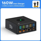 Asometech 160W Desktop USB-Ladestation mit kabellosem Laden