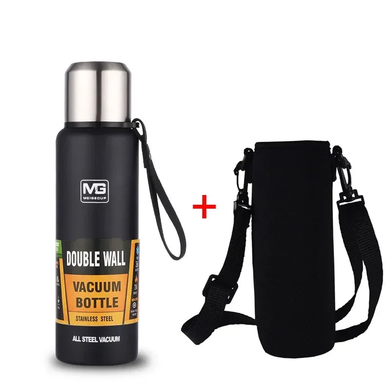 UPORS Edelstahl Vakuumflasche mit Trageschlaufe 500-1500ml für Herren