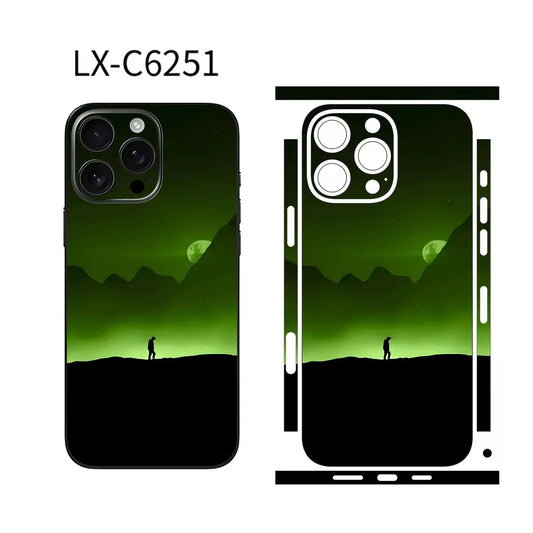 colorful Skin Sticker For iPhone 15 Pro Max Back Film 16 14 Plus 13 12 Mini Protective Decal Wrap Side Frame Protector