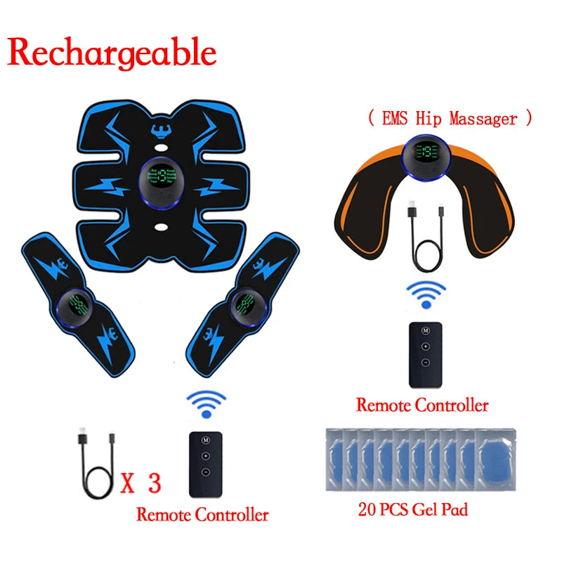 Remote-controlled EMS muscle stimulator for abdominal training and slimming