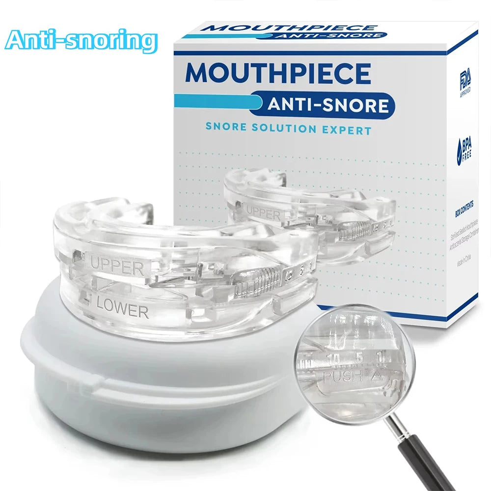 Anti-Schnarch-Mundstück mit Box – Gegen Schnarchen & Zähneknirschen – Schlafhilfe wiederverwendbar, reisefreundlich