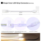 COB LED Strip Light Zubehör: Verbindungskabel & Clips - Stilvolle, sichere Verbindung für 220V EU LED-Streifen mit 360 LEDs auf 12mm. Die hochwertigen Clips und Steckverbinder bieten eine zuverlässige Lösung. Perfekt für professionelle Beleuchtungsprojekt