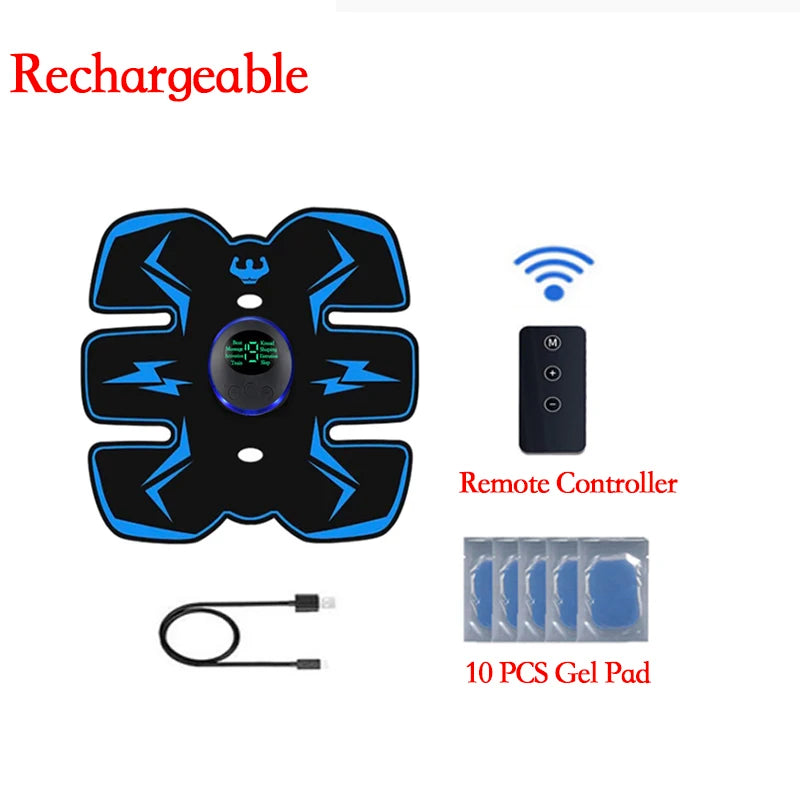Remote-controlled EMS muscle stimulator for abdominal training and slimming