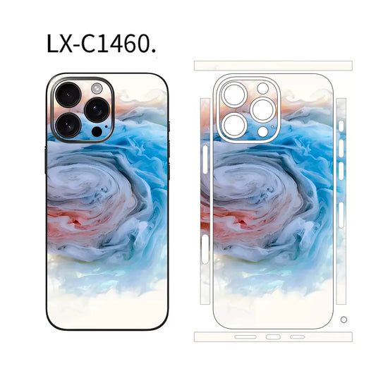 colorful Skin Sticker For iPhone 15 Pro Max Back Film 16 14 Plus 13 12 Mini Protective Decal Wrap Side Frame Protector