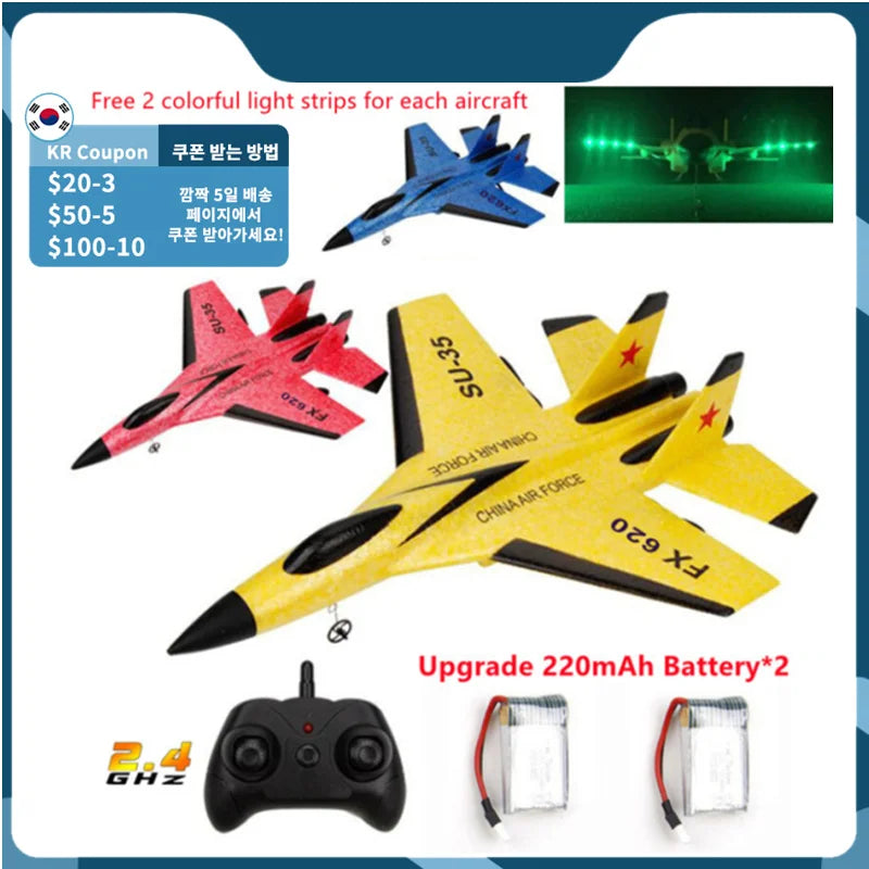 FX-620 SU-35 Avion télécommandé RC 2.4G Avion de chasse télécommandé Avion planeur Jouets en mousse EPP Cadeau pour enfants