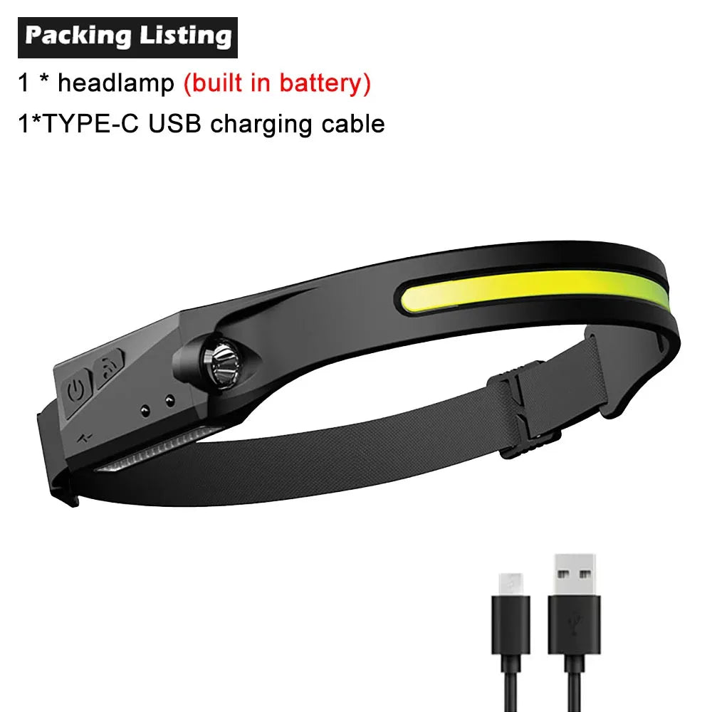 USB wiederaufladbare LED Stirnlampe mit Induktionssensor für Kinder und Outdoor