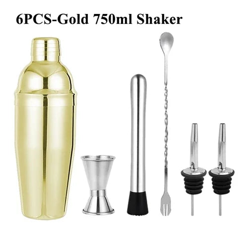 Cocktail Shaker Set 1–33 Teile – Profi Barkeeper-Set mit Rezeptbuch & Barständer