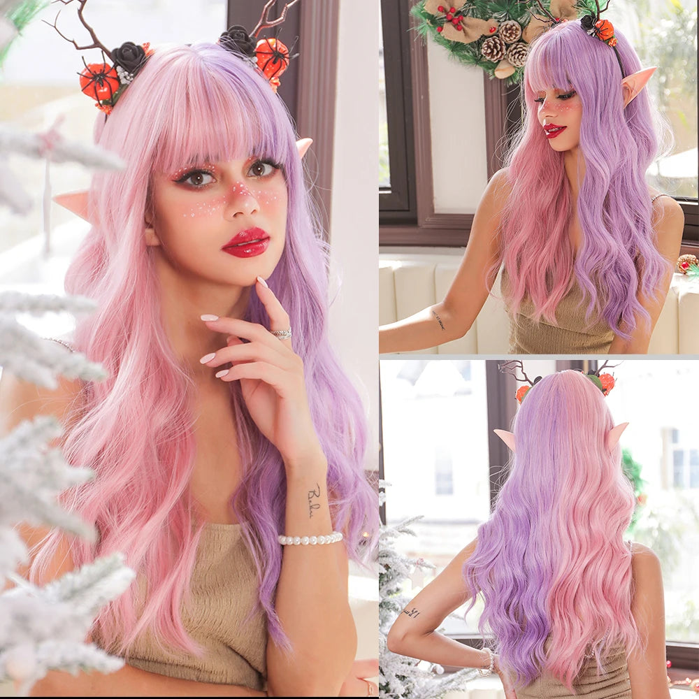 La Sylphide Langhaarperücke – hitzebeständig – für Cosplay, Halloween, Weihnachten