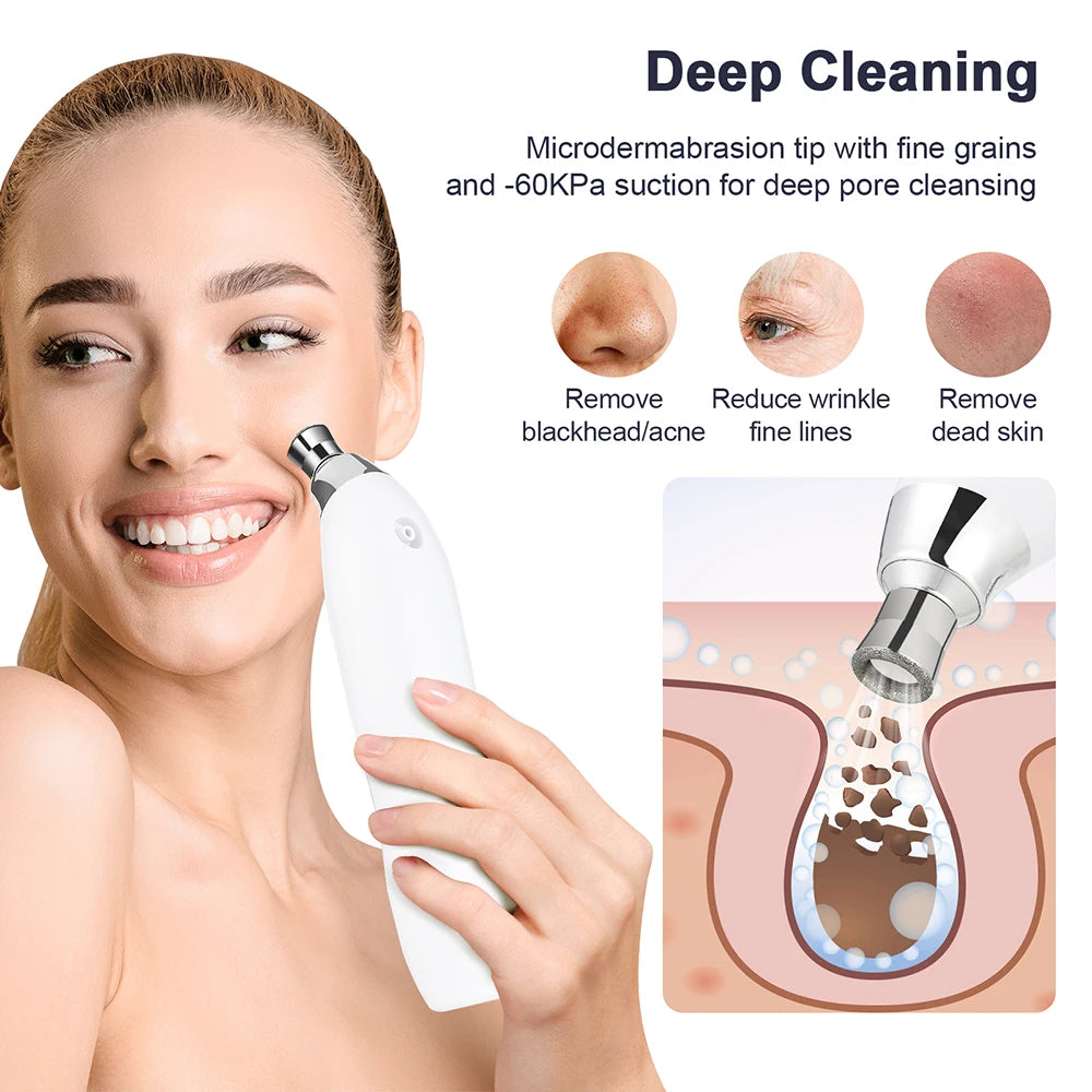 Portable Diamond Microdermabrasion Facial Peeling Machine Hydrating Airbrush Exfoliation Deep Cleaning Vacuum Blackhead Remover