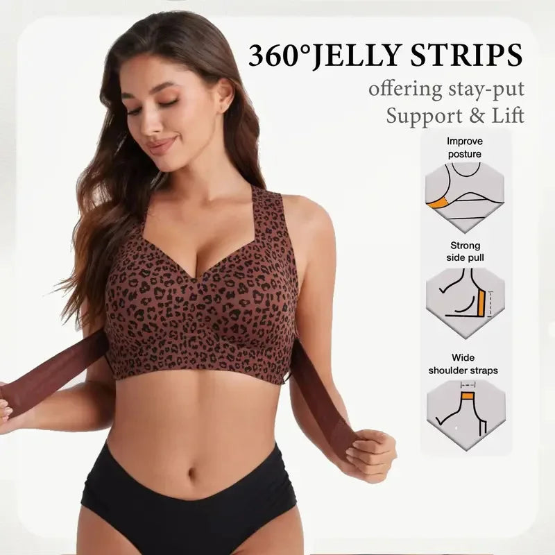 Nahtloser Damen-Sport-BH mit Jelly-Streifen und Haltungskorrektur