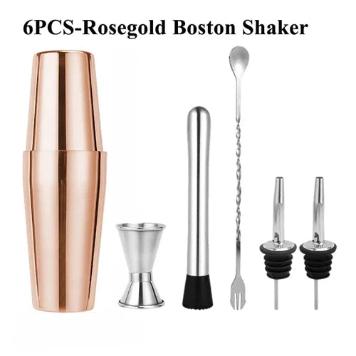 Cocktail Shaker Set 1–33 Teile – Profi Barkeeper-Set mit Rezeptbuch & Barständer