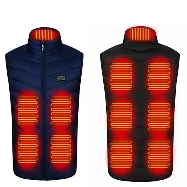 USB Heizbare Winterweste: Perfekt für Sport und Outdoor, bis 17 Heizzonen - Entdecken Sie die USB beheizbare Winterweste mit 17 Wärmezonen für optimalen Komfort. Perfekt für Sport und Outdoor-Aktivitäten! - 14:201800840#11 areas blue;5:100014064