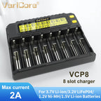 Li-Ion 18650 / 21700 – Ladegerät mit automatischer Batterietyp-Erkennung und LCD-Display