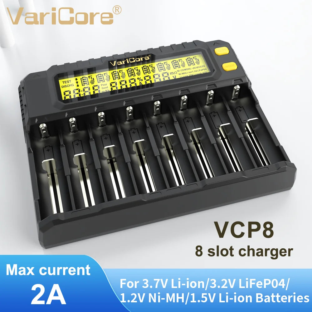 Li-Ion 18650 / 21700 – Ladegerät mit automatischer Batterietyp-Erkennung und LCD-Display